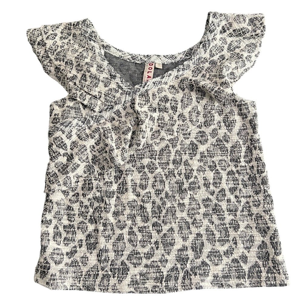 Anthropologie‎ Dolan Small Left Coast Collection Black White Animal Print Top